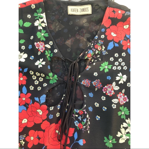 Karen Zambos shift type long sleeve mini dress. - Picture 4 of 4